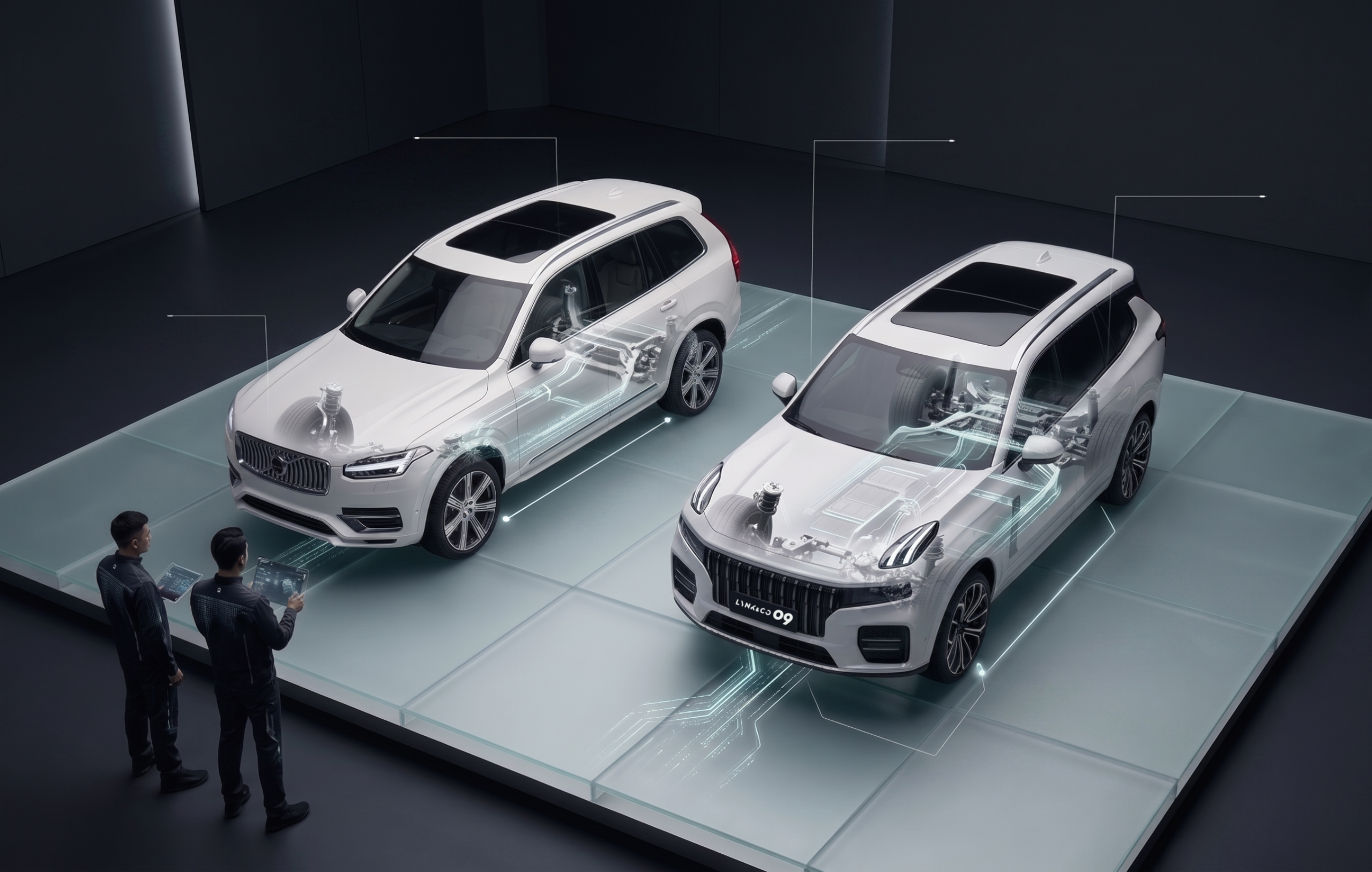 So sánh kiến trúc SPA và cấu trúc lồng an toàn của Volvo XC90 và Lynk & Co 09