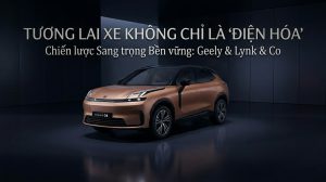 Xe Lynk & Co 08 EM-P màu đồng trong không gian tối giản hiện đại