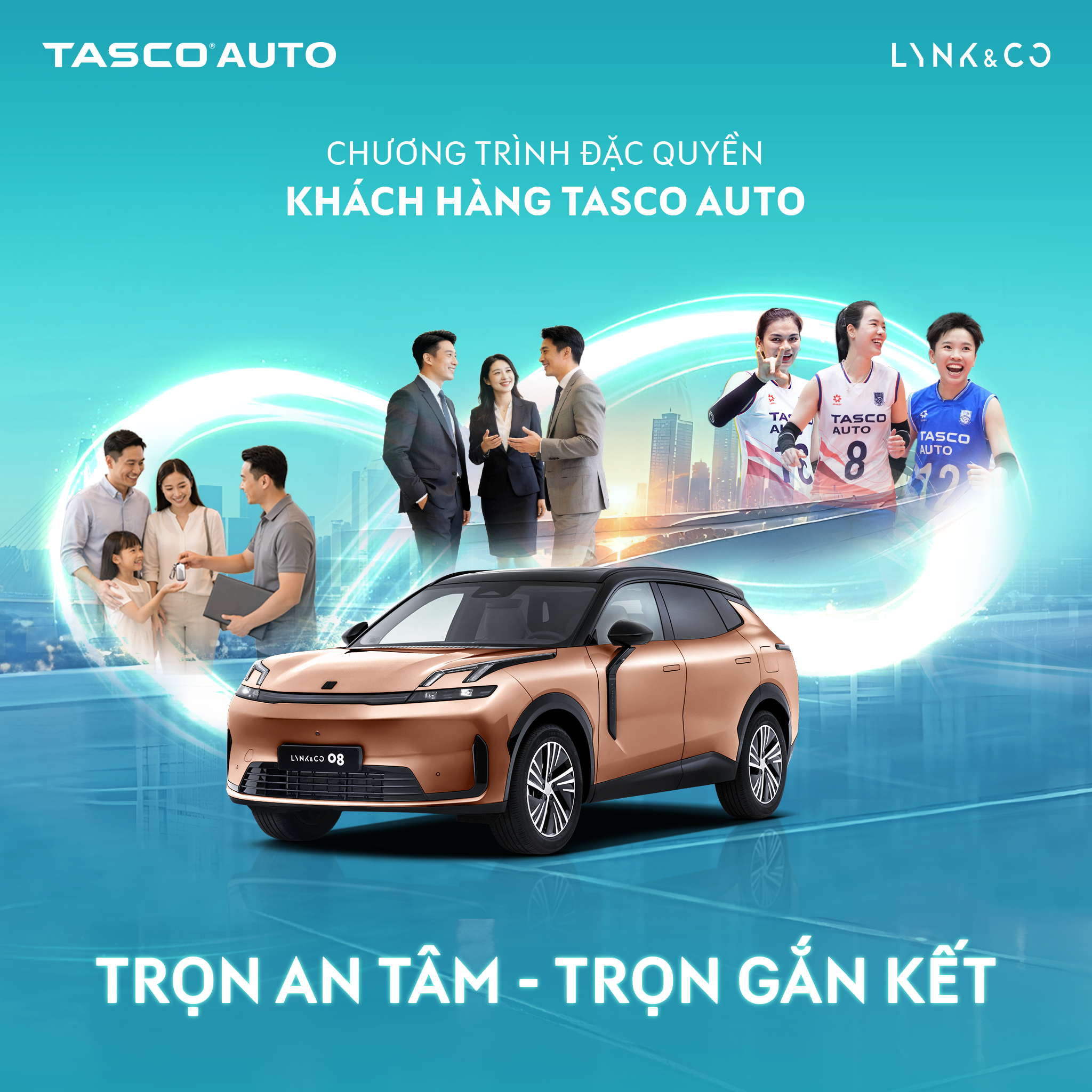 Khám phá chương trình đặc quyền dành riêng cho khách hàng Tasco Auto khi sở hữu xe Lynk & Co. Tận hưởng hệ sinh thái dịch vụ toàn diện, ưu đãi hấp dẫn cùng những giá trị gia tăng giúp hành trình sở hữu xe luôn an tâm và trọn vẹn.
